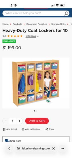 Lakeshore preschool lockers