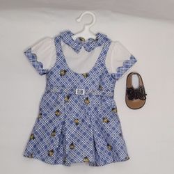 American Girl Kit Kittredge School Outfit Dress Jumper And Belt Retired