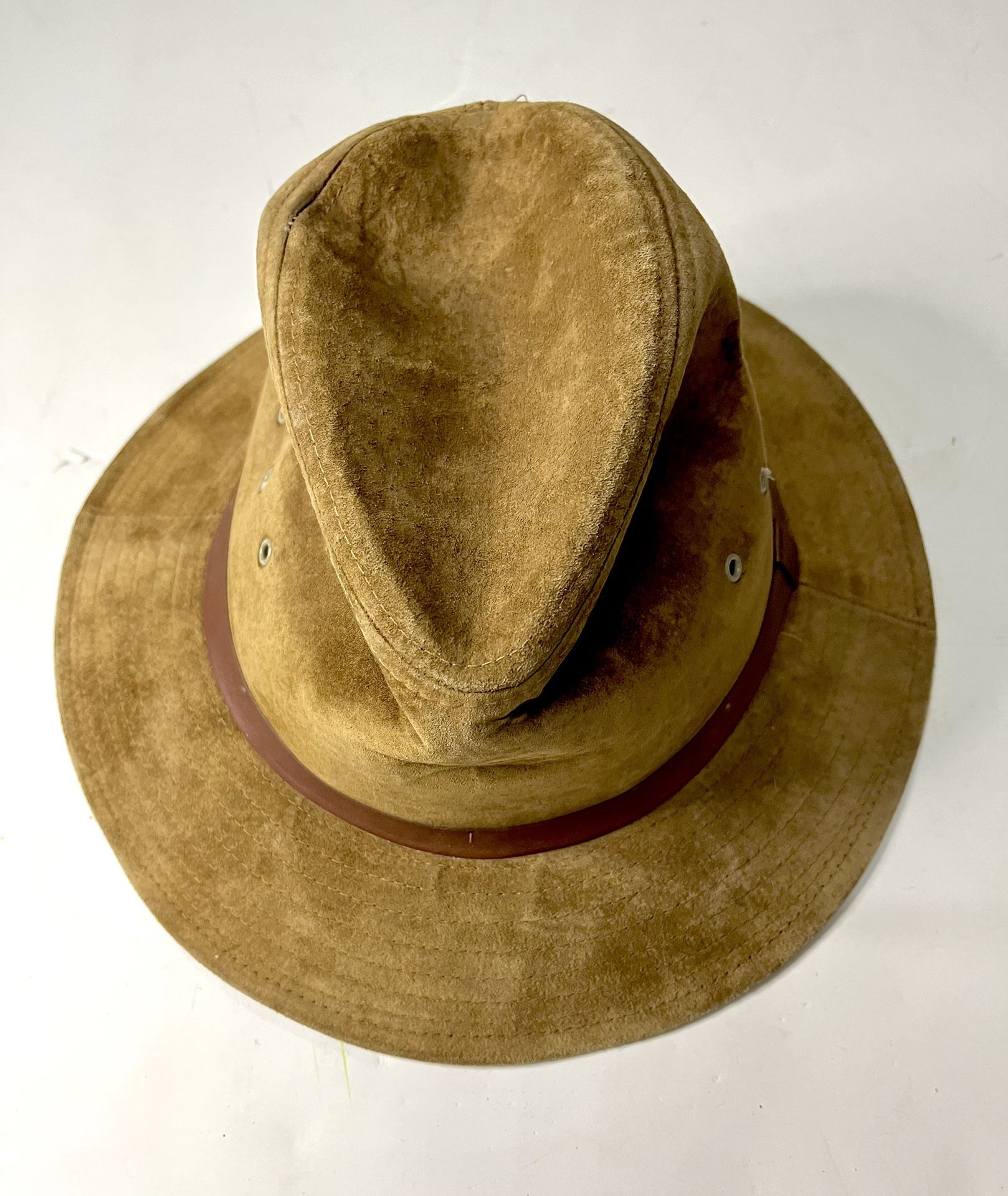Vintage LL Bean Genuine Leather Suede Fedora Style Hat