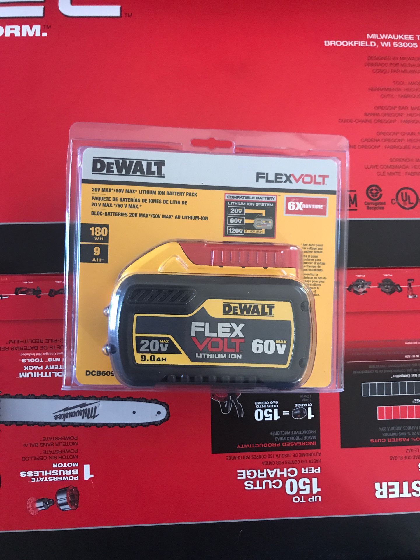 Dewalt flex volt lithium 20 vmax 9.0ah 60 vmax brand new (never used) pickup only