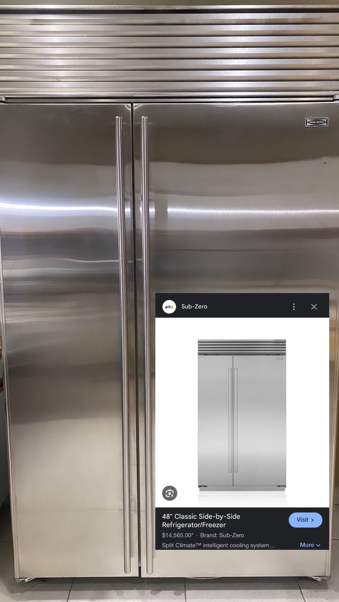 Sub-Zero 48" Refrigerator/Freezer with Internal Dispenser 