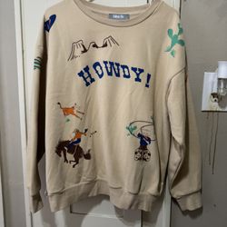 SUPER CUTE WESTERN SWEATSHIRT MEDIUM