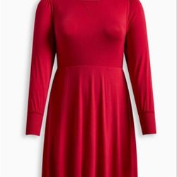 Mini Jersey Puff Sleeve Skater Dress - Torrid