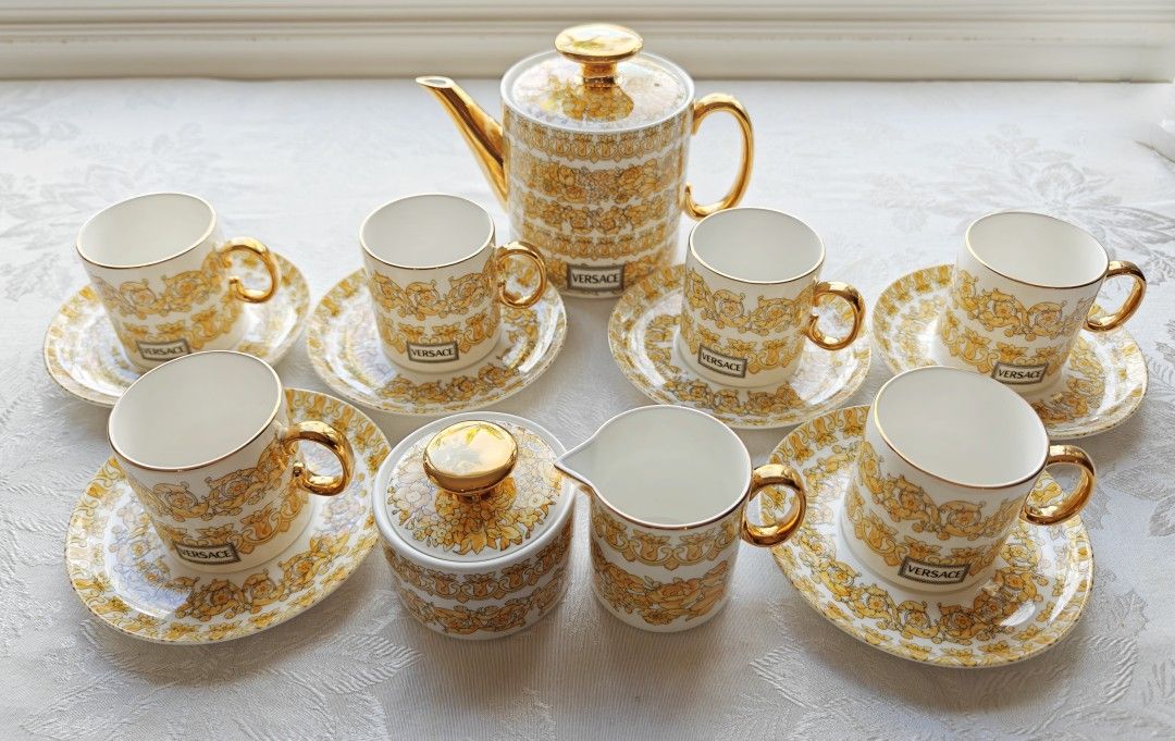 Versace Rosenthal Medusa Rhapsody Set 15 Pcs Tea Cup&Saucer