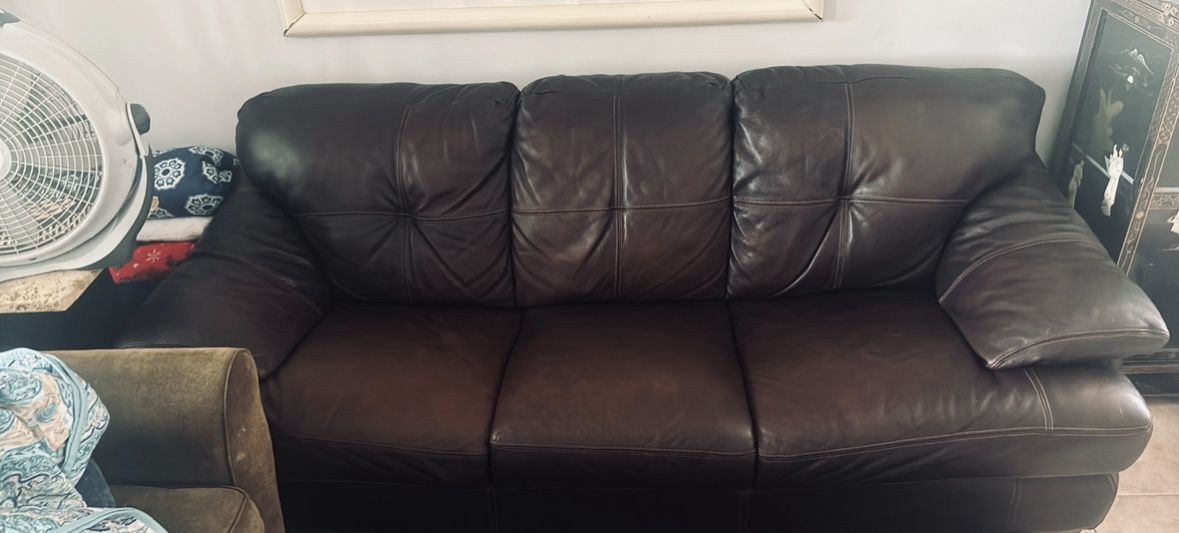 Brown Leather Couch
