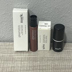 AVON MARK Gleamstick Hook Up Lip Color AND Fresh Kiss Cool Burst Lip Color - NEW