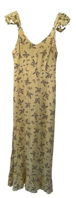 Japna Yellow Floral Flutter Straps Maxi Sundress Small Boho Cottagecore