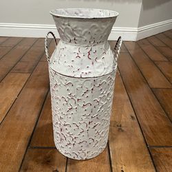 Galvanized Pink/white Vase 