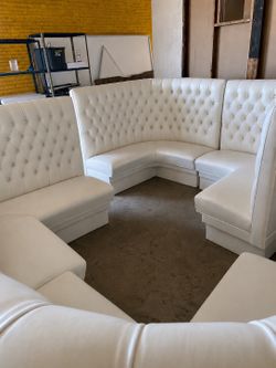 White Tufted Booths