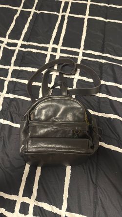 Black Leather Madewell Mini Backpack