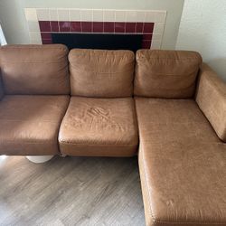 Faux Leather Sofa 82”