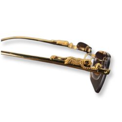 	Stunning Gold Tint Eyeglasses | Retro Vibe | Unique Glasses Frames