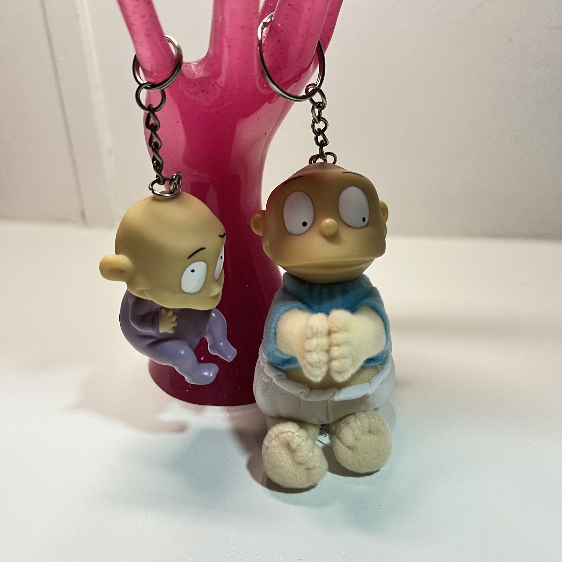 Vintage 1998 Rugrats 4" Dill Pickles Clip On Plush Burger King Keychain