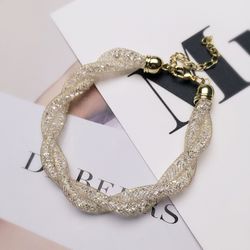 Brand NEW Valentine’s Day Gift GOLD Stardust Mesh Bracelet