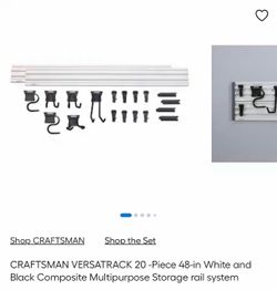 CRAFTSMAN VERSATRACK 20 -Piece 48-in White and Black Composite Multipurpose Storage rail system