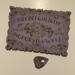 Purple Glitter Floral Butterfly Ouija Board with Planchette