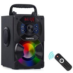 A13 Portable Bluetooth Speaker with Subwoofer, FM Radio, RGB Colorful Lights Wireless Stereo Rich Bass Speakers Outdoor/Indoor Party Speaker Support R