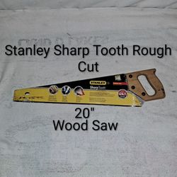 Stanley Sharp Tooth 20" Rough Cut Wood Hand Saw In Excellent New Condition