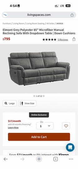 Manual reclining sofa