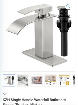 Single Handle Waterfall Bathroom Faucet (Brushed Nickel)