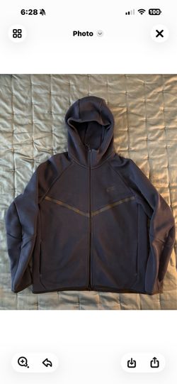 Navy Nike Tech Fleece Zip Hoodie