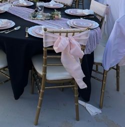 Pink BOW Sash ties for chairs
