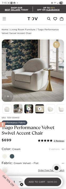 Tov furniture  Tiago Swivel Chair