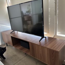 mid century modern low rise media console