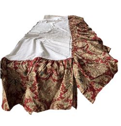 Vintage Ralph Lauren Jardiniere Sateen KING Bed Skirt Dust Ruffle 100% Cotton