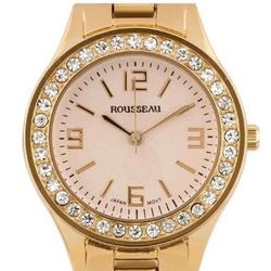 Rousseau 34mm Women’s Rose Gold Case Luxury Crystal Bezel Watch No 9056