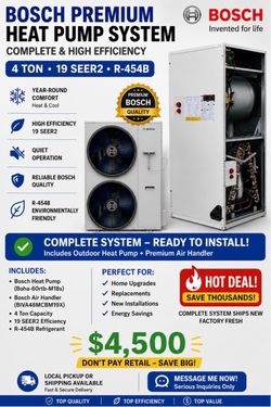 BOSCH 4 TON HEAT PUMP PREMIUM BOSCH IDS EDGE SYSTEM – R-454B