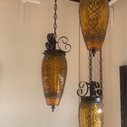 Vintage Mid-Century Hanging Swag Lights