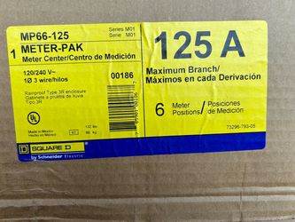 NEW SQUARE D MP66125 MULTI-FAMILY METER BANKS — 6 GANG — 600 AMP