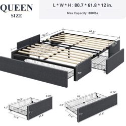 Queen Size Foam Mattress and Bed frame 