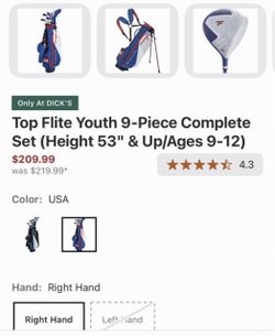 Top Flite Youth 9-Piece Complete Set (Height 53" & Up/Ages 9-12)