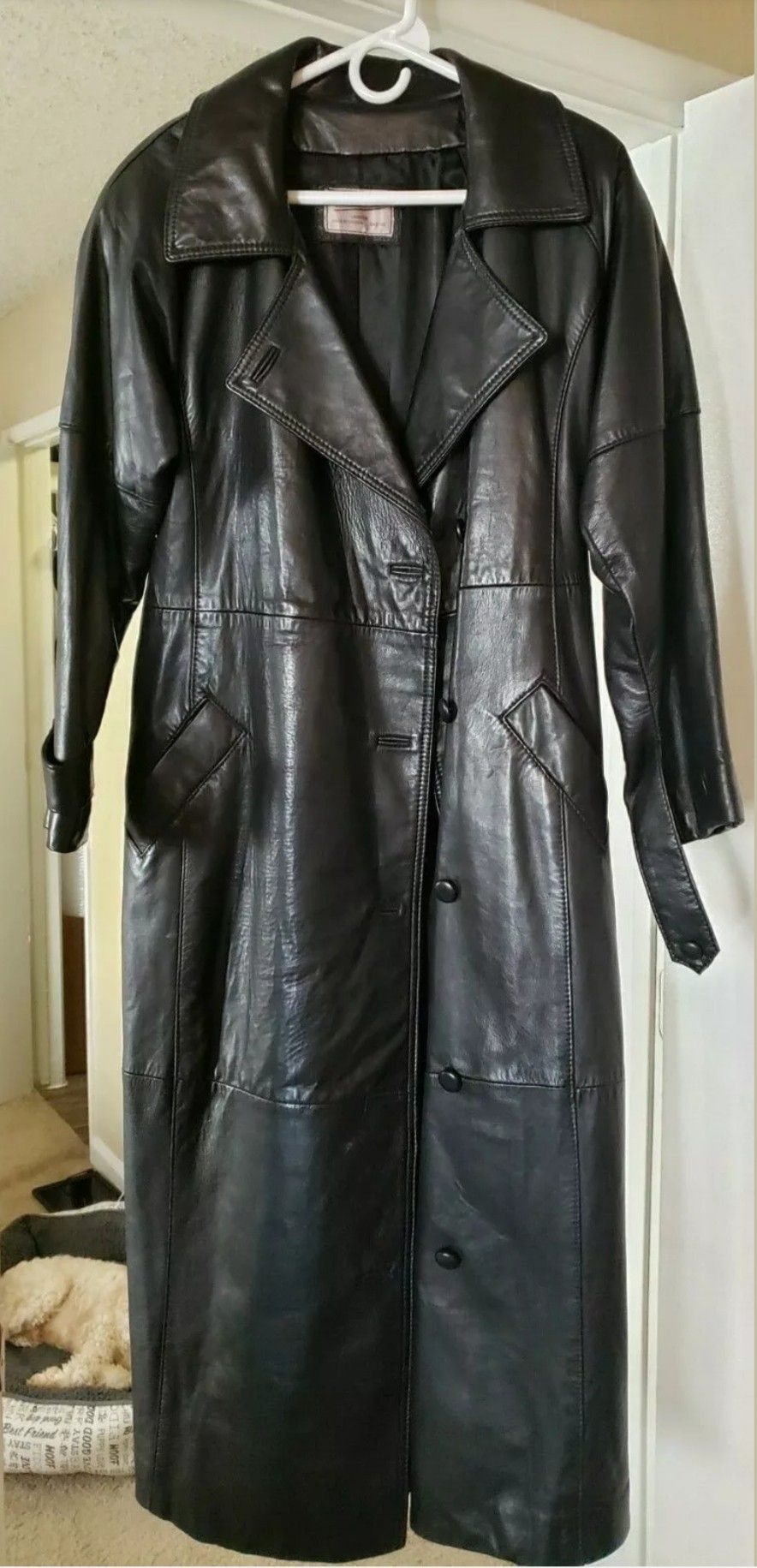 Lambskin Leather Trench Coat (Authentic) unisex