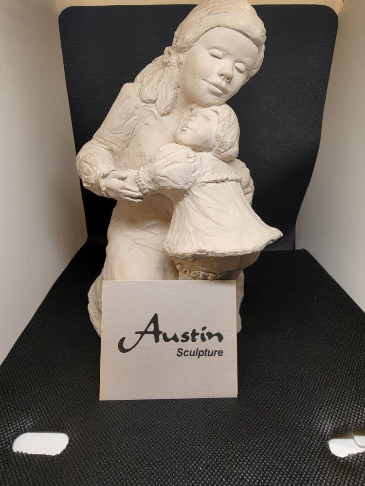 Vintage Austin Clay Sculpture "Bright Eyes" by Austin Dee Crowley