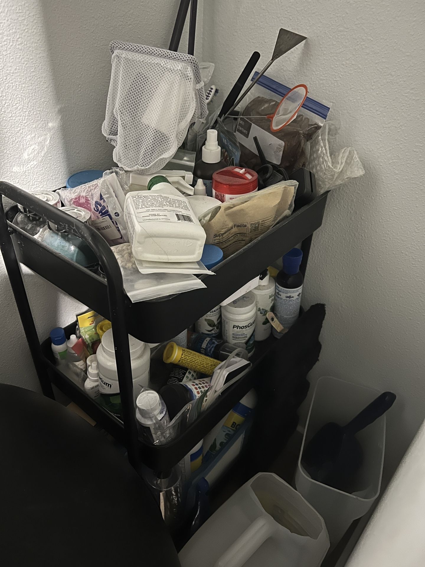 Tons Of Fish Tank Supplies And Rolling Utility Cart