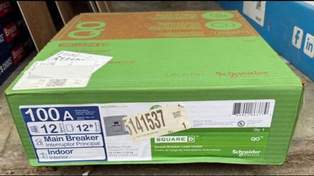 Square D QO 100 Amp 12 Spaces 12 Circuit Indoor Convertible Main Breaker Panel New In Box