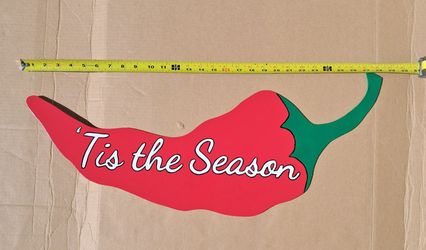 "Tis the season" wood pepper sign