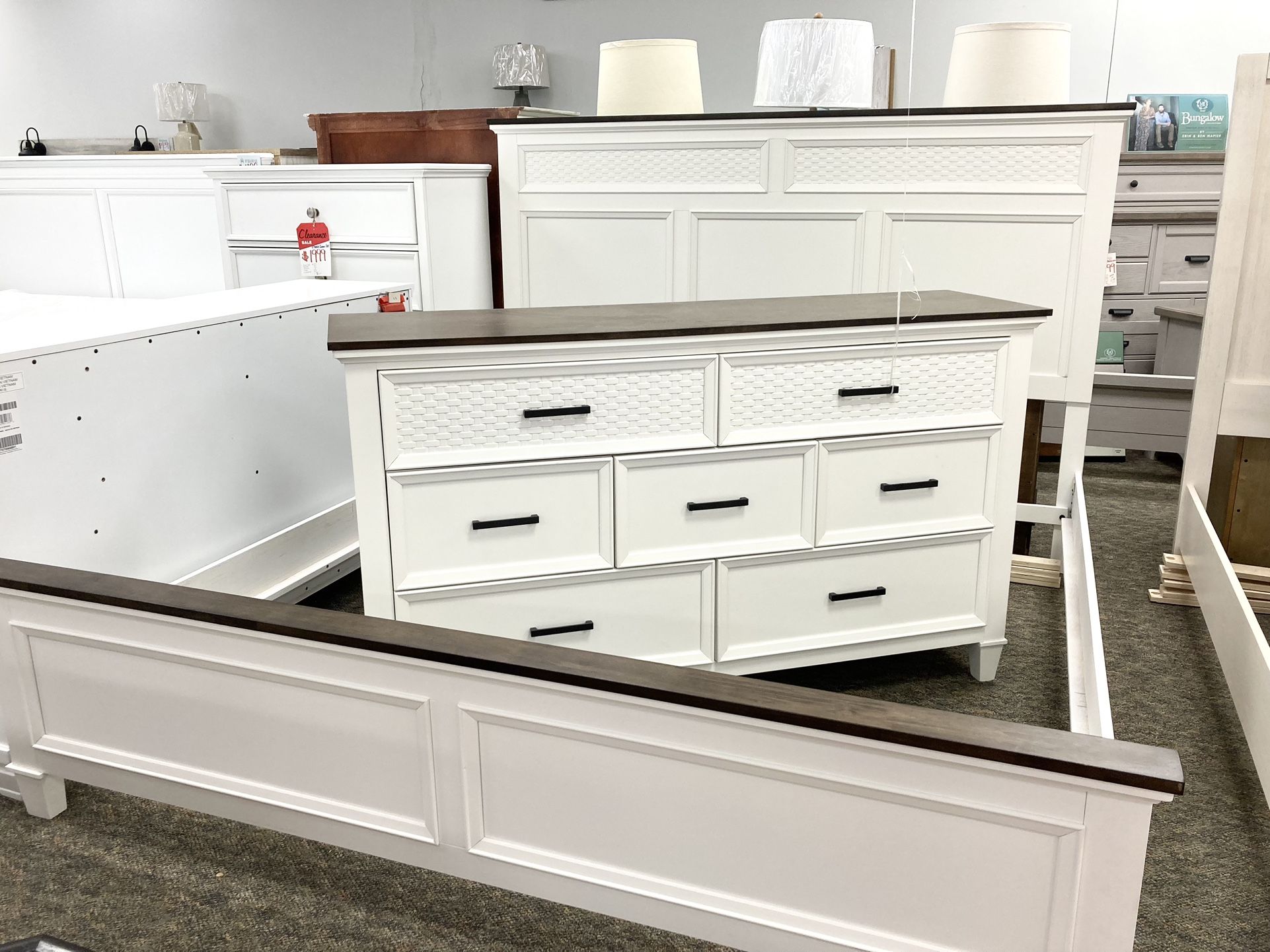 New King Bed & Dresser — CLEARANCE