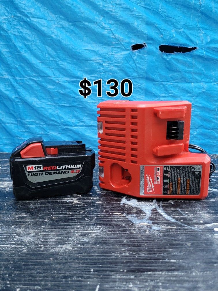 Milwaukee High Demand 9ah Battery & Charger