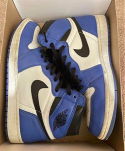 Mens Jordan 1 Mid Blue/ White/Black