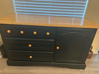 Dark GreenWood Sideboard Buffet with Drawers