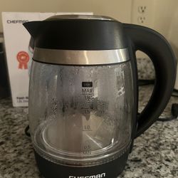 Chefman Electric Kettle, 1.8L 1500W, Hot Water Boiler, Removable Lid for Easy Cleaning, Auto Shut Off, Boil-Dry Protection, Stainless Steel Filter, BP