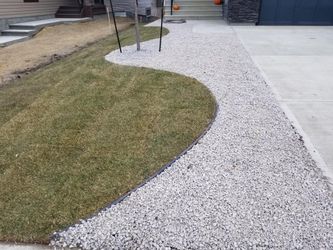 White landscaping rocks