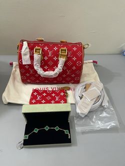 Louis Vuitton Speedy Red Monogram Handbag