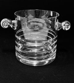 Vintage 1950’s Ice Bucket Hand Cut Crystal Made in Hungary 5.25” Tall