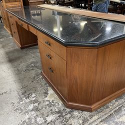 Executive Desk With Marble Top.