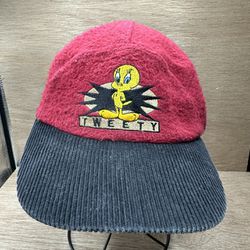 Vintage Fleece Looney Tunes 1996 Tweety Bird Hat